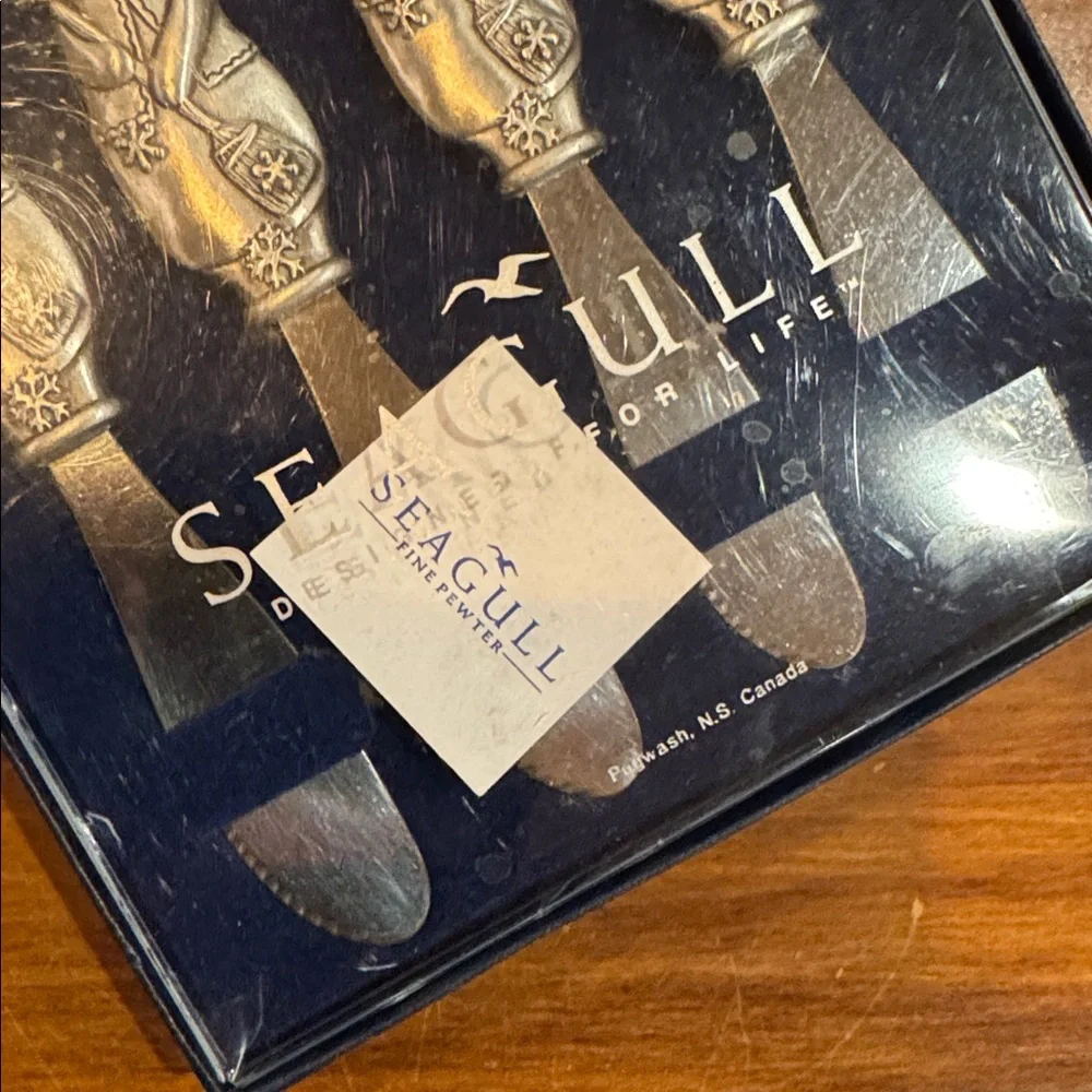 Seagull NWT Fine Pewter Snowman Spreaders Set of 4 Christmas Holiday Winter New